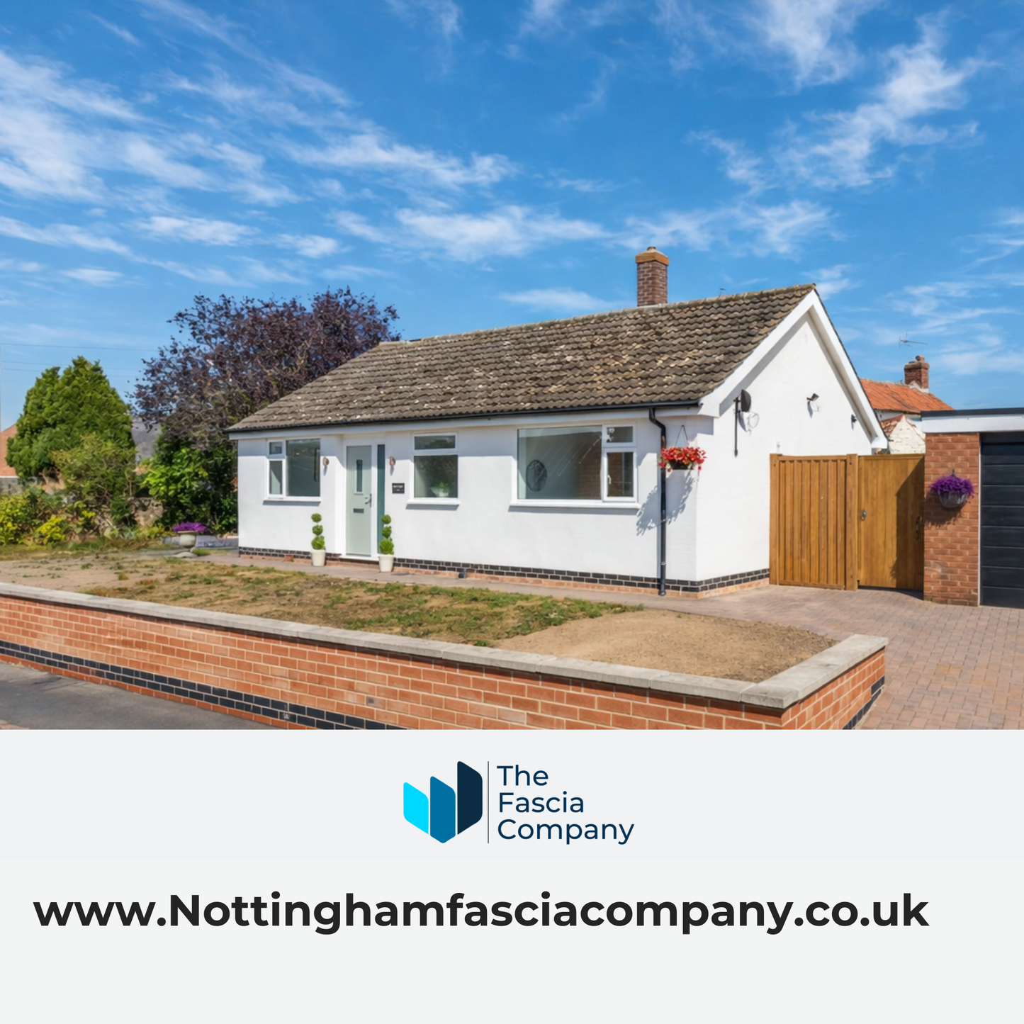 Detached bungalow with a straight gable roof.